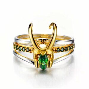 925 sterling silver thor loki gold-plated 3pcs/set ring men jewelry gifts